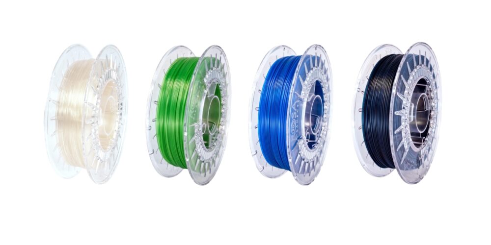 Szpule filamentu do druku 3D PVB Natural, Smooth Green Transparent, Smooth Blue Transparent, Navy Smooth